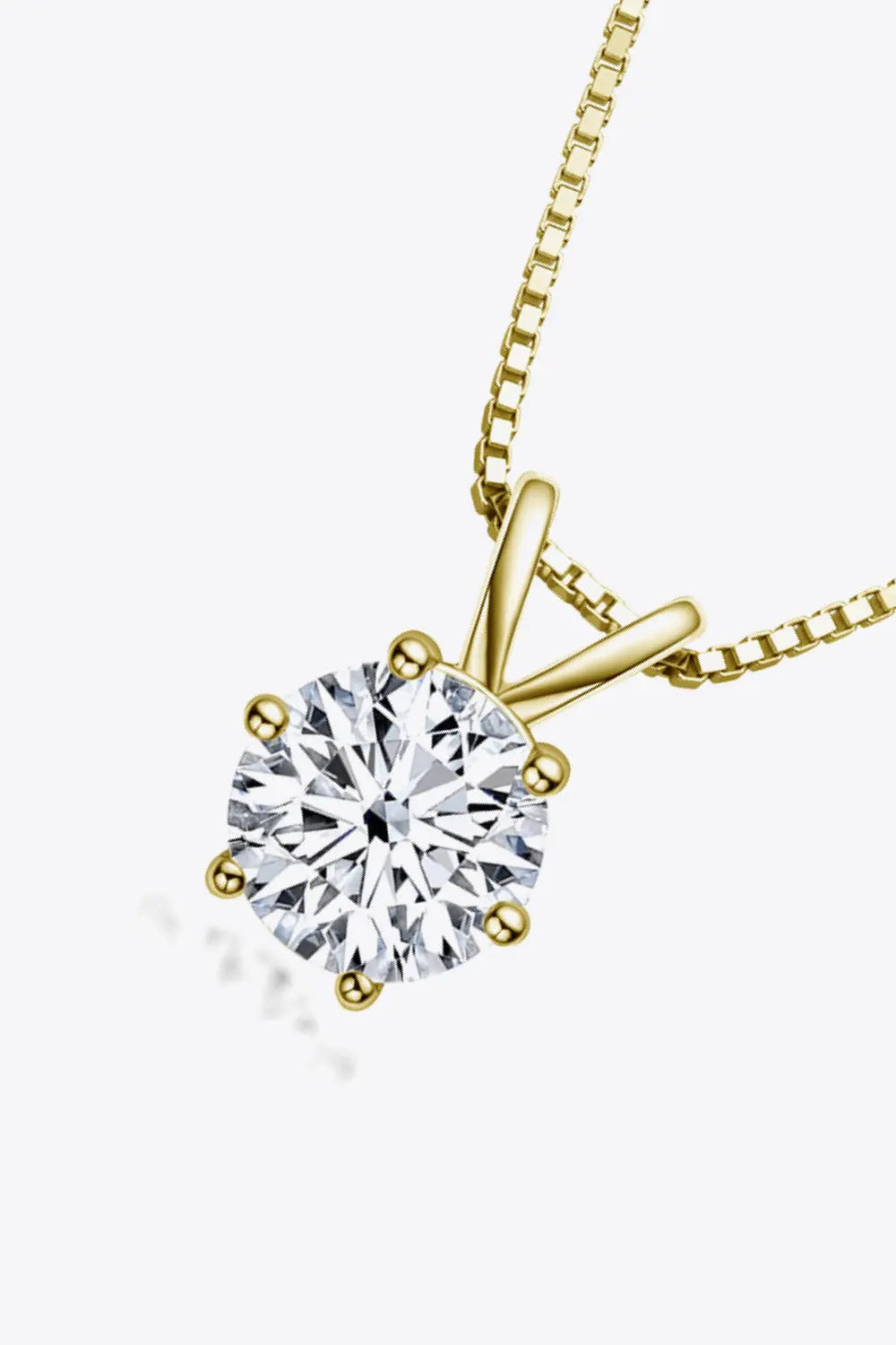 925 Sterling Silver 1 Carat Moissanite Pendant Necklace - SmileBen