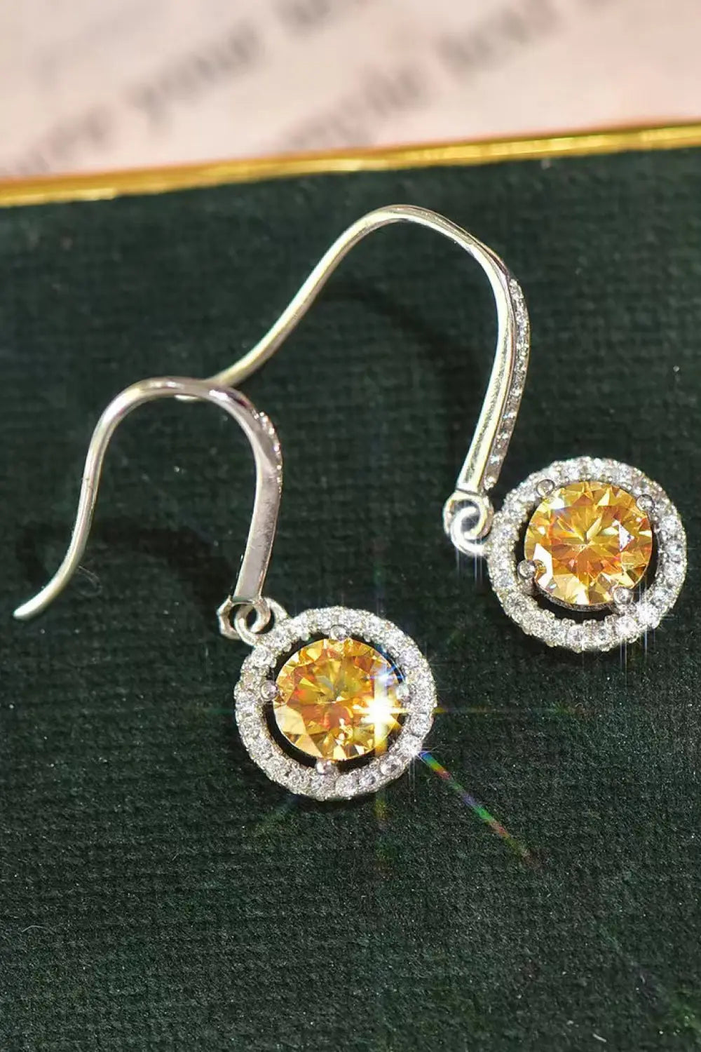 Platinum-Plated 2 Carat Moissanite Drop Earrings - SmileBen