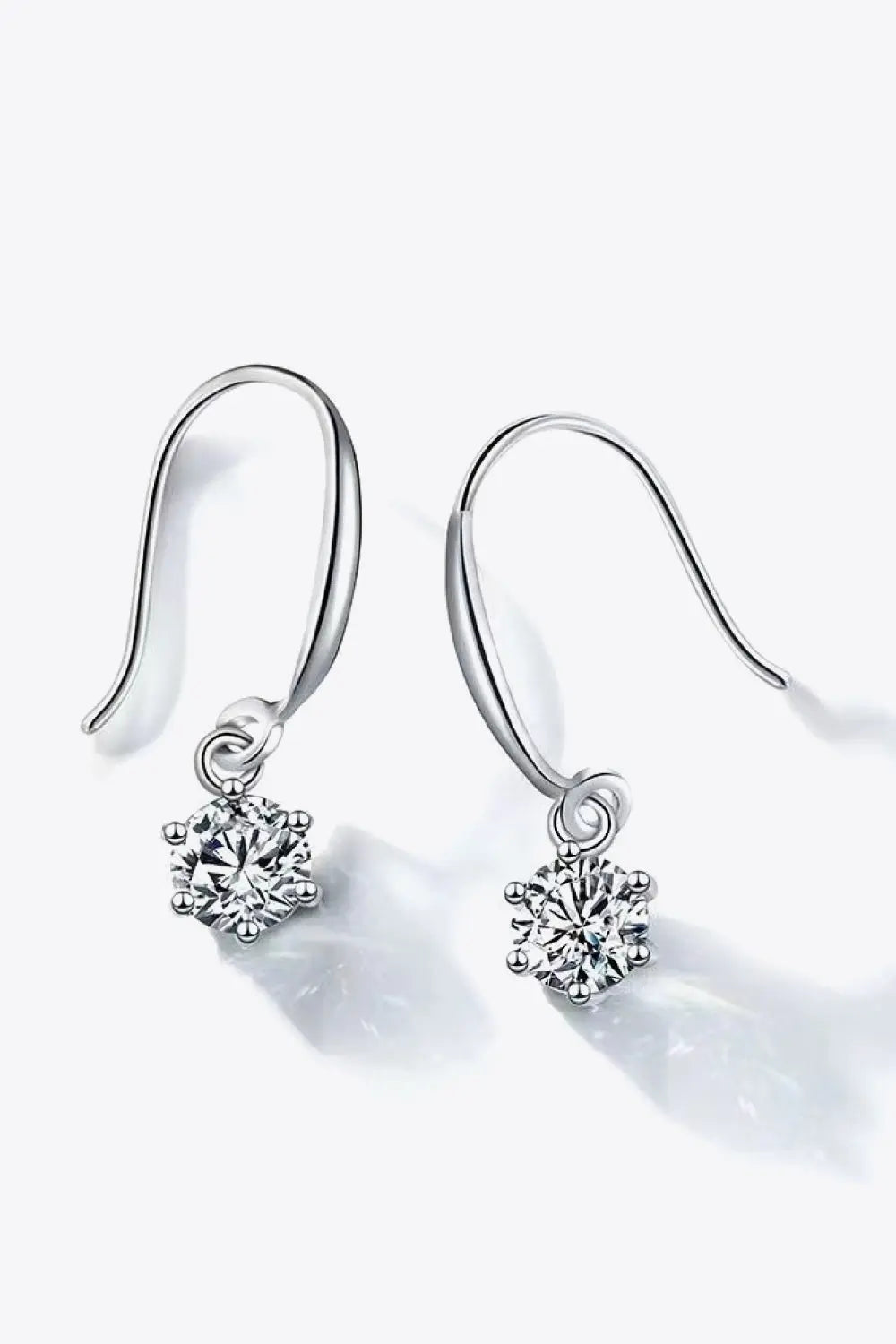 2 Carat Moissanite 6-Prong Drop Earrings - SmileBen