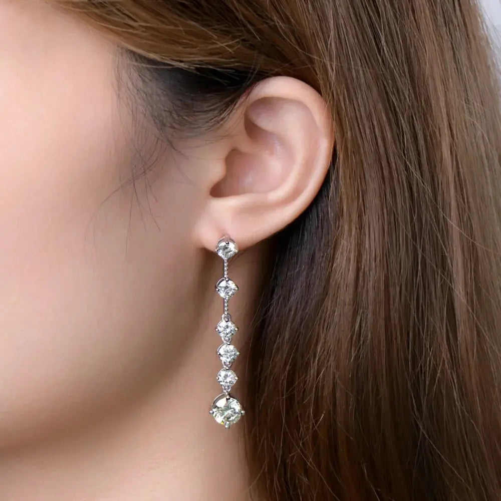 4 Carat Moissanite 925 Sterling Silver Earrings - SmileBen