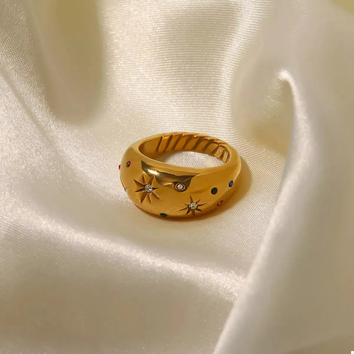 18K Gold-Plated Zircon Ring - SmileBen
