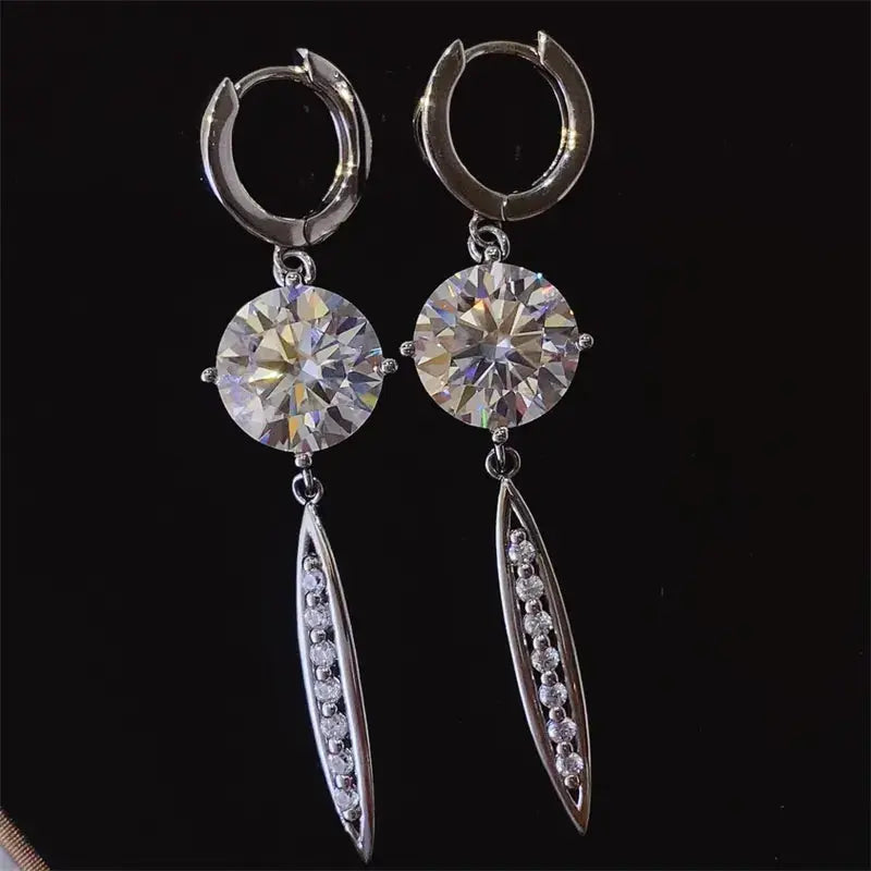 10 Carat Moissanite 925 Sterling Silver Earrings - SmileBen