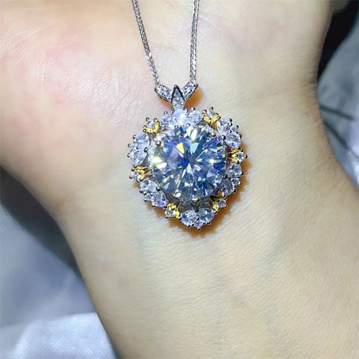 5 Carat Moissanite 925 Sterling Silver Necklace - SmileBen