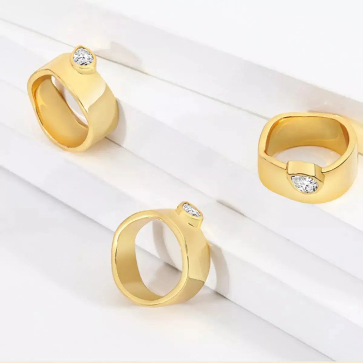 18K Gold-Plated Minimalist Design Ring - SmileBen