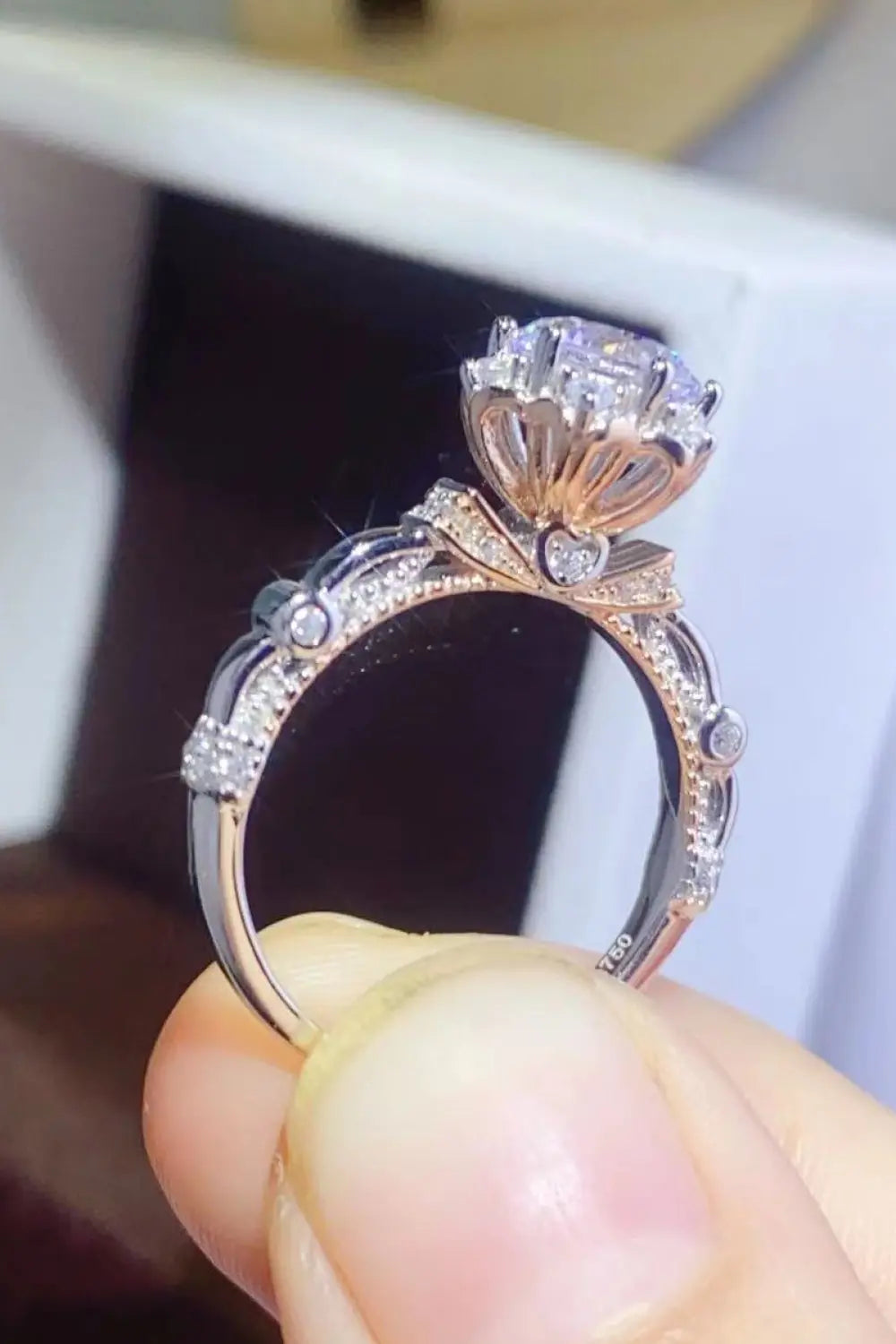 1 Carat Moissanite 925 Sterling Silver Ring - SmileBen