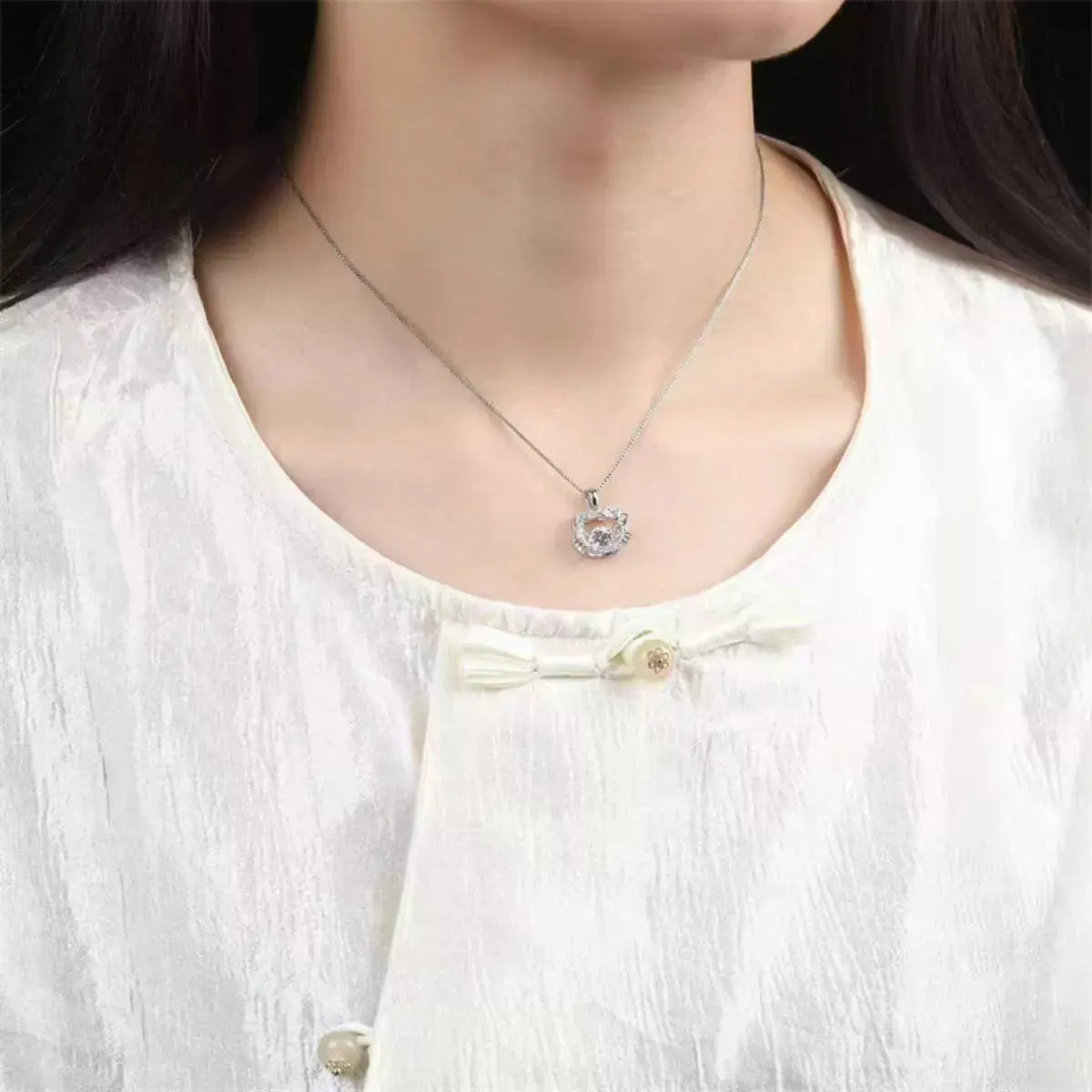 2 Carat Moissanite 925 Sterling Pendant Silver - SmileBen