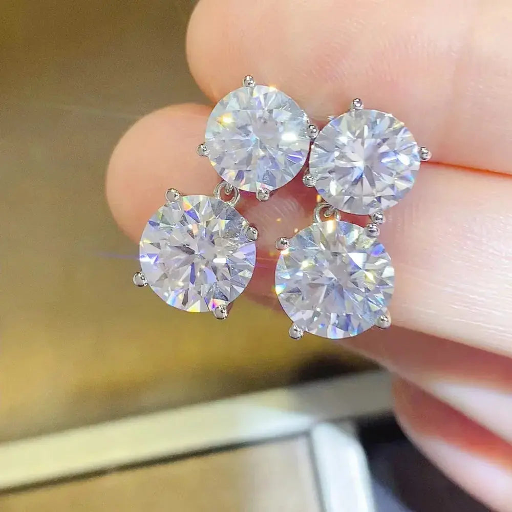 10 Carat Moissanite 925 Sterling Silver Earrings - SmileBen