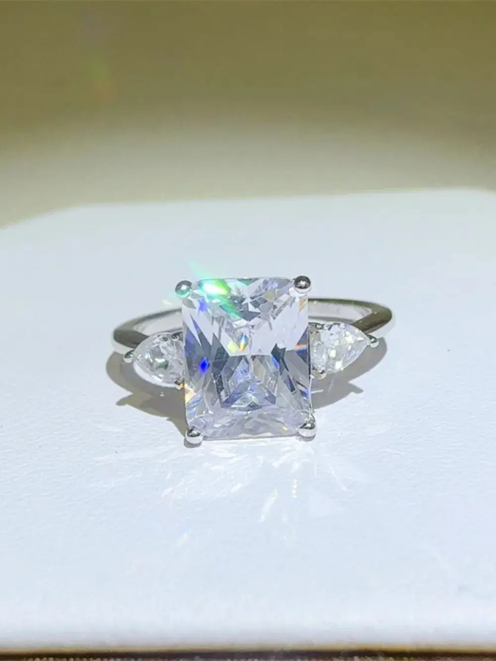 3 Carat Moissanite 925 Sterling Silver Square Shape Ring - SmileBen