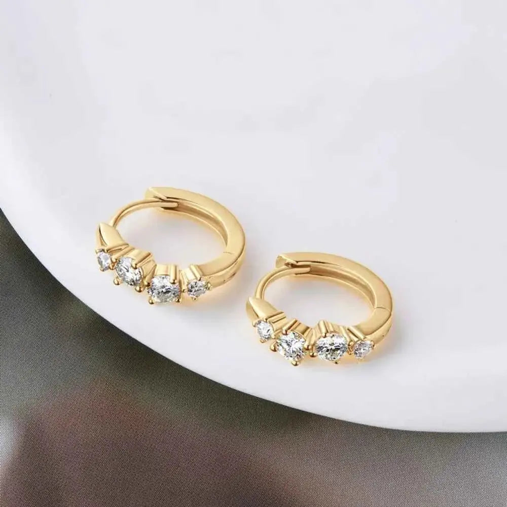 925 Sterling Silver Moissanite Huggie Earrings - SmileBen
