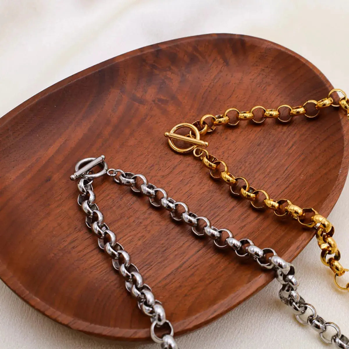 Heart Pendant Toggle Clasp Chain Necklace - SmileBen