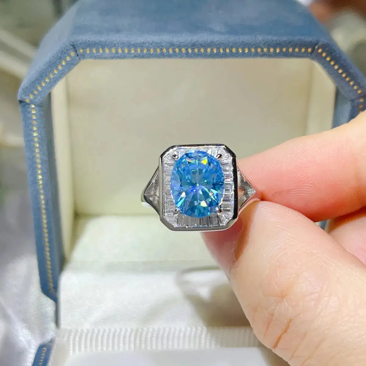3 Carat Moissanite Square Ring - SmileBen