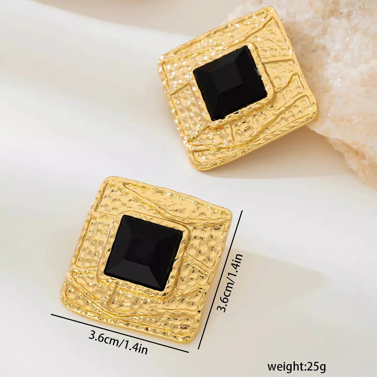 18K Gold-Plated Square Earrings - SmileBen