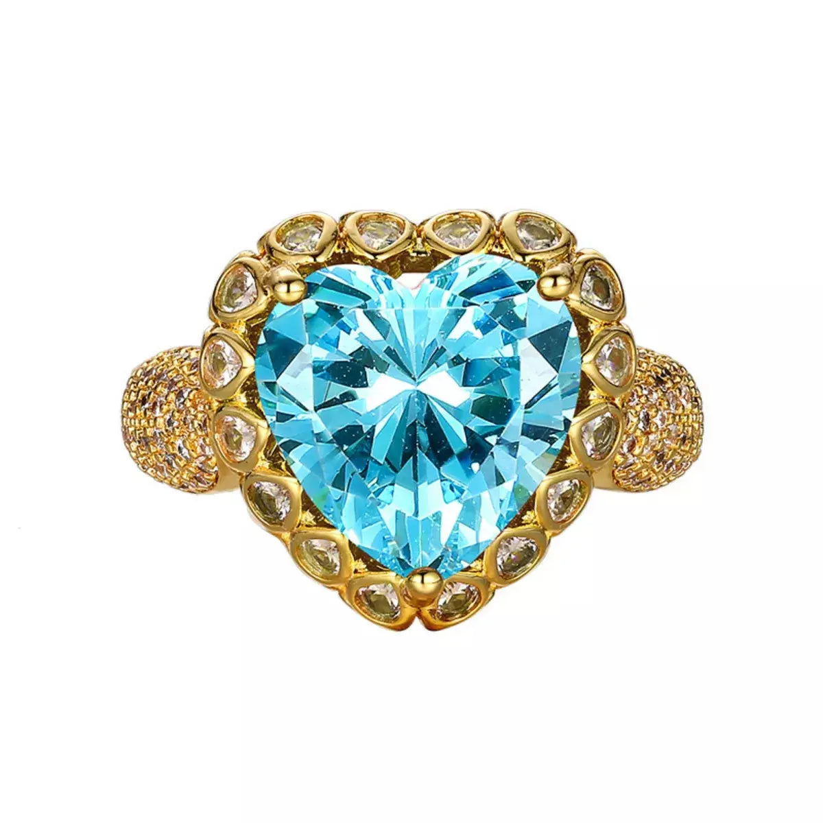 18K Gold-Plated Heart-Shaped Ring - SmileBen