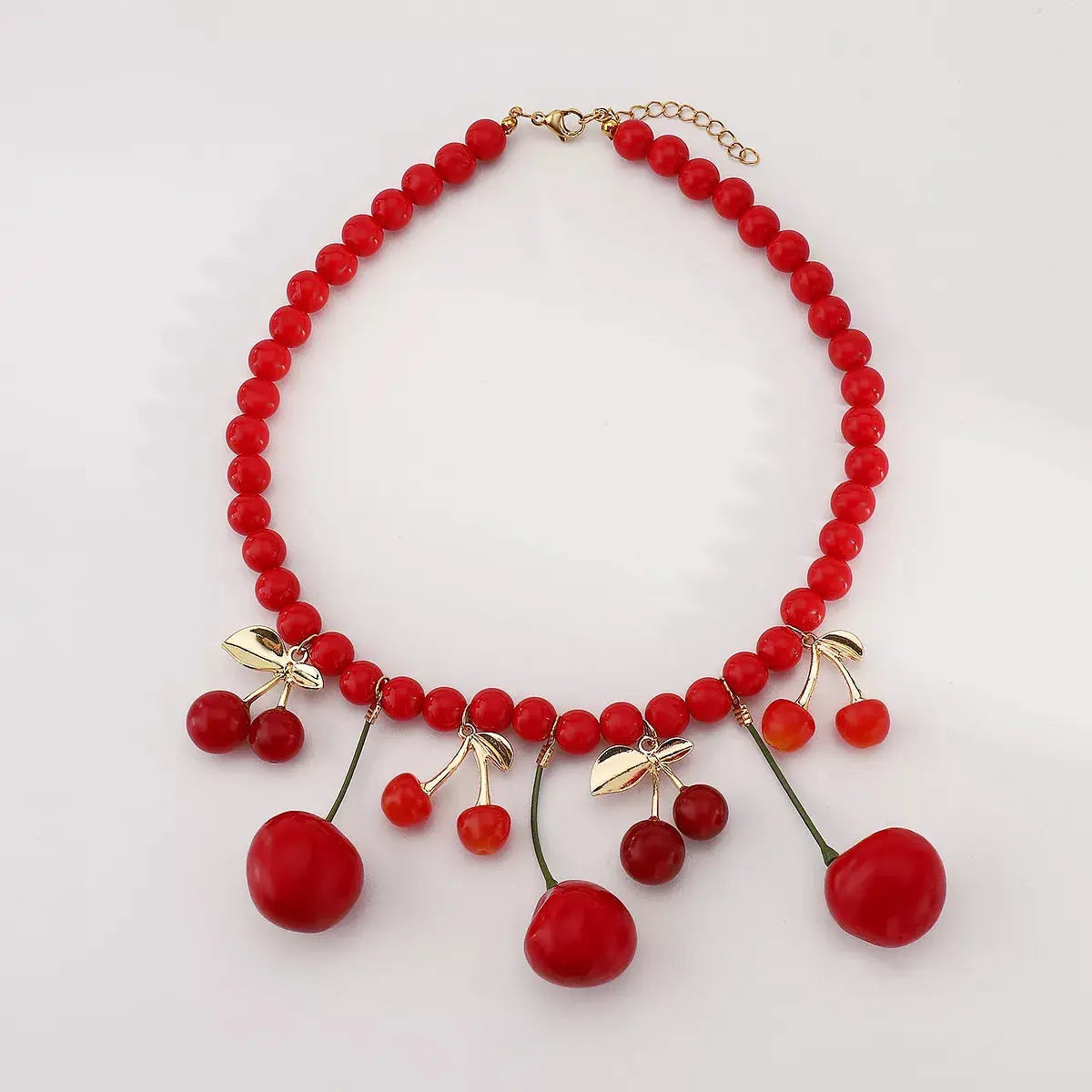 Cherry Beaded Charm Necklace - SmileBen