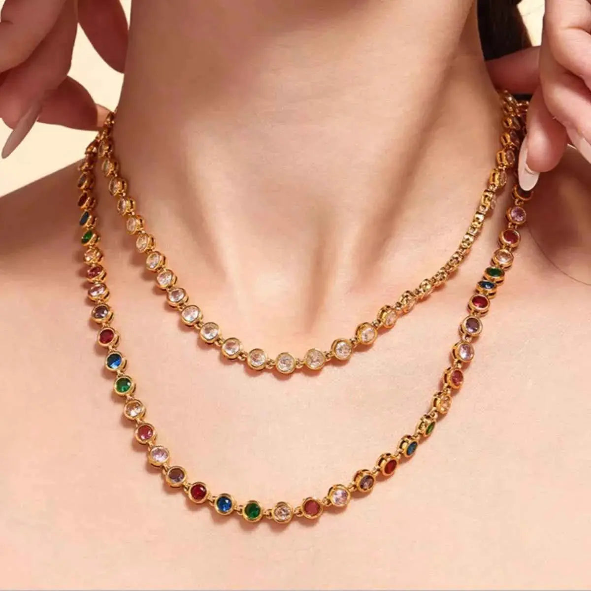 18K Gold-Plated Zircon Necklace