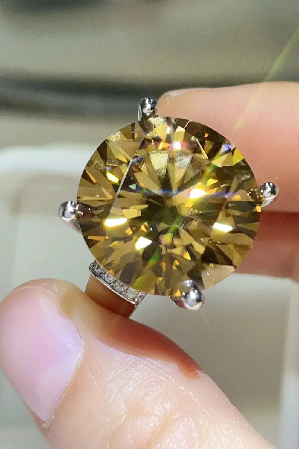 20 Carat Moissanite 925 Sterling Silver Ring - SmileBen