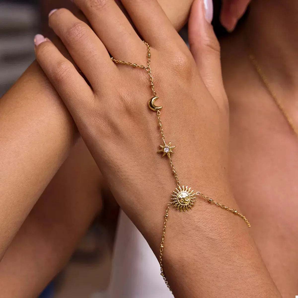 18K Gold-Plated Chain Sun Bracelet - SmileBen