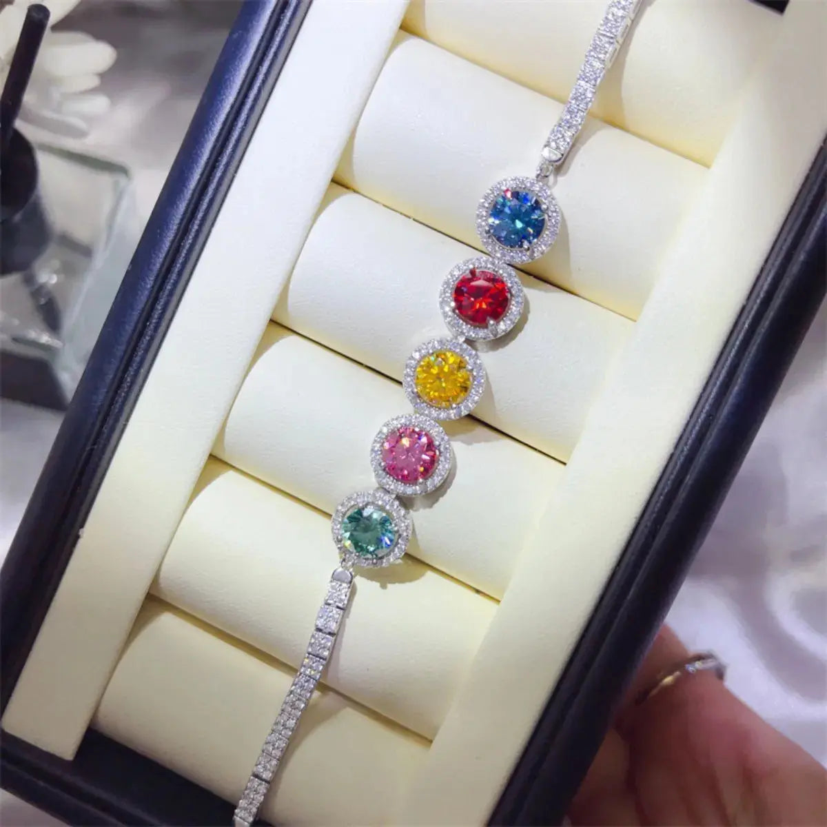 5 Carat 925 Sterling Silver Moissanite Bracelet - SmileBen