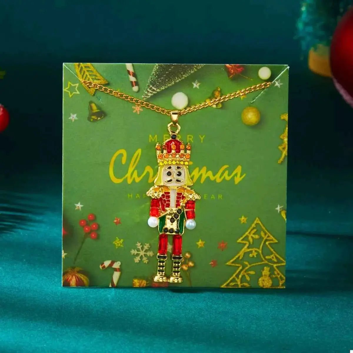 Christmas 18K Gold - Plated Nutcracker Pendant Necklace - SmileBen