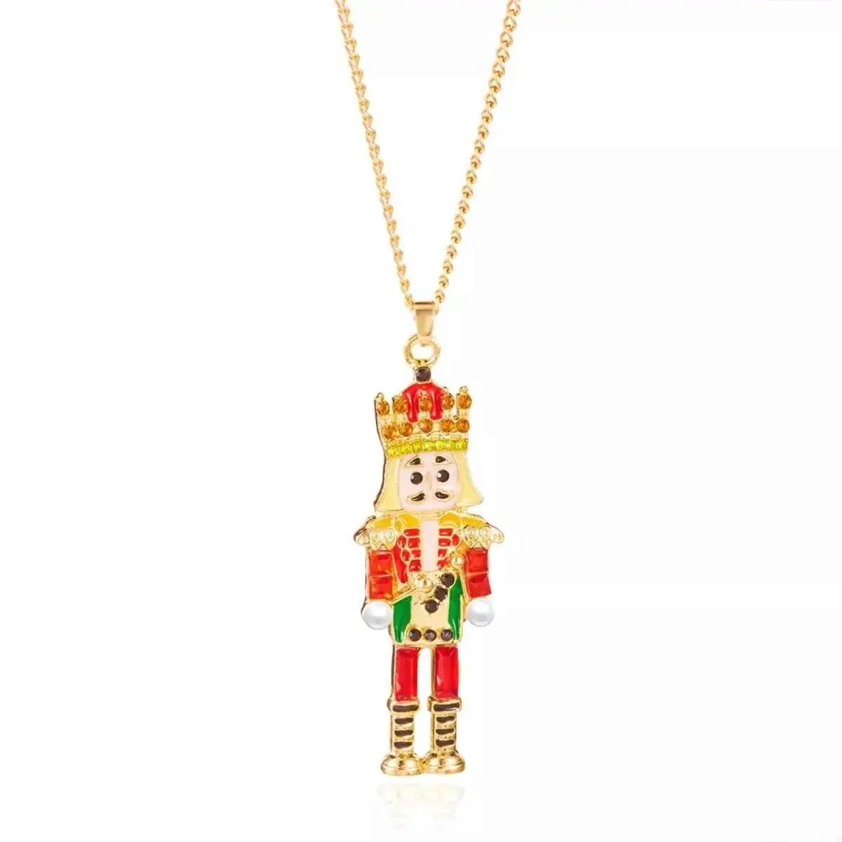 Christmas 18K Gold - Plated Nutcracker Pendant Necklace - SmileBen