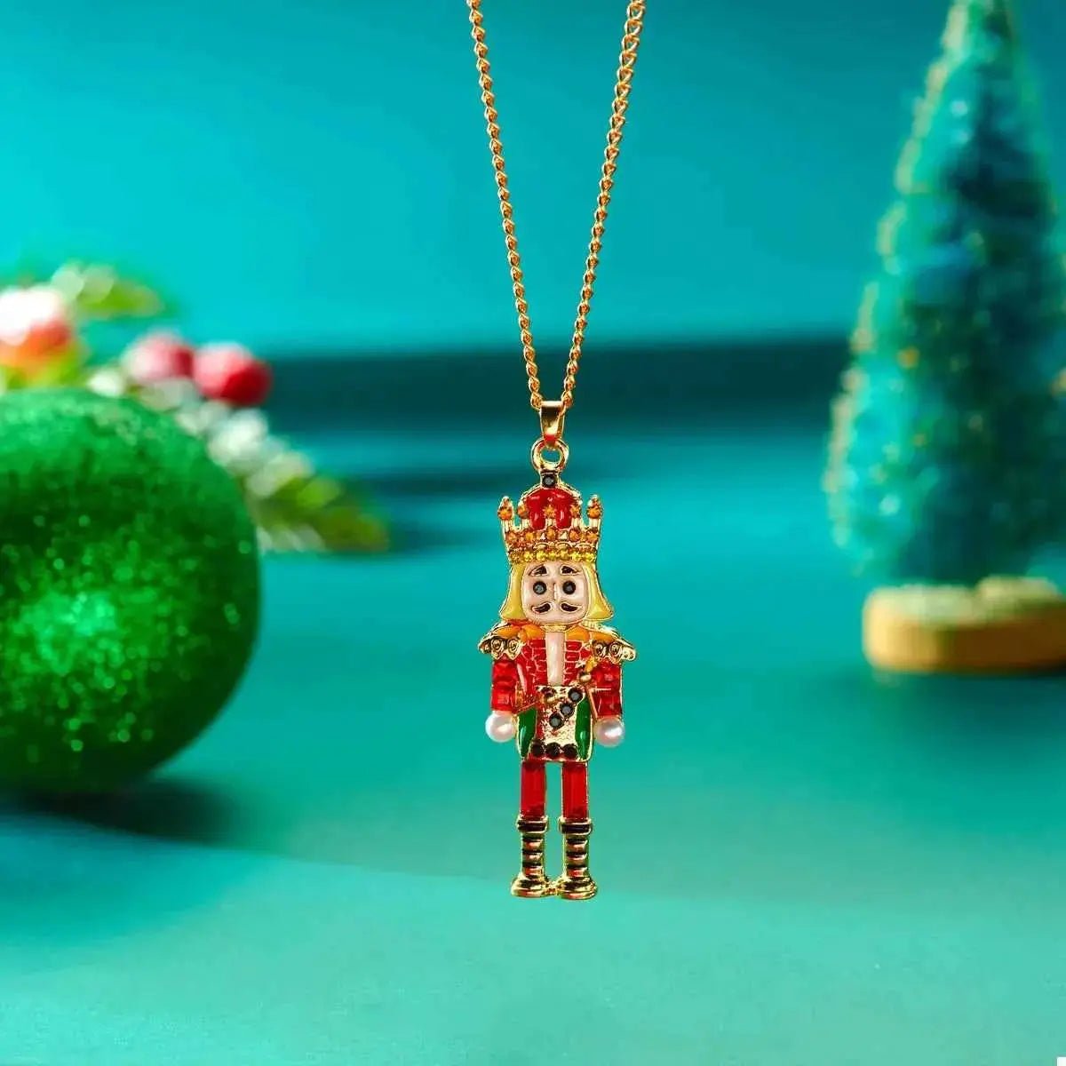 Christmas 18K Gold - Plated Nutcracker Pendant Necklace - SmileBen
