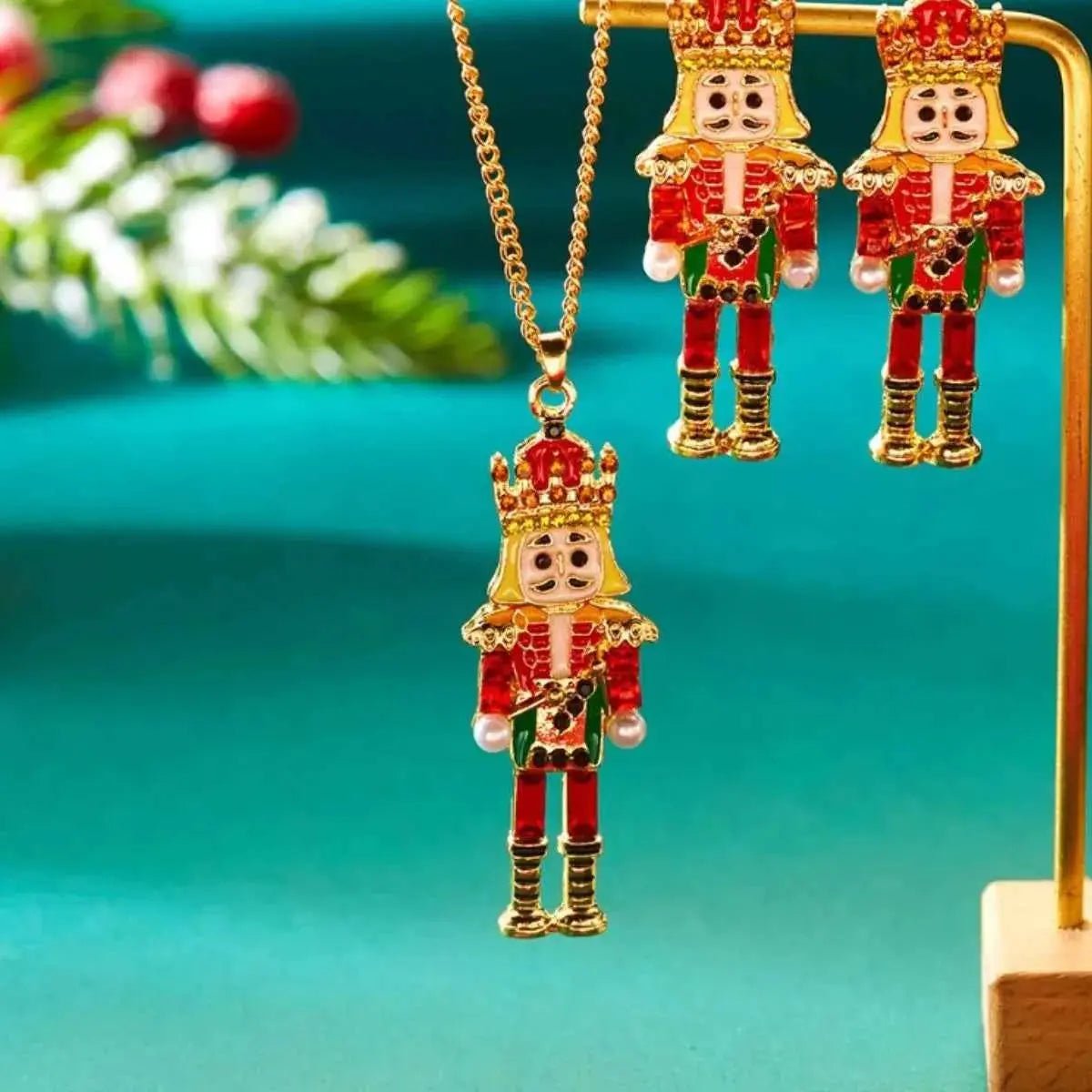 Christmas 18K Gold - Plated Nutcracker Pendant Necklace - SmileBen