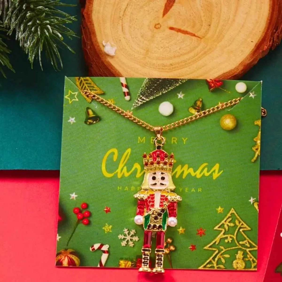 Christmas 18K Gold - Plated Nutcracker Pendant Necklace - SmileBen