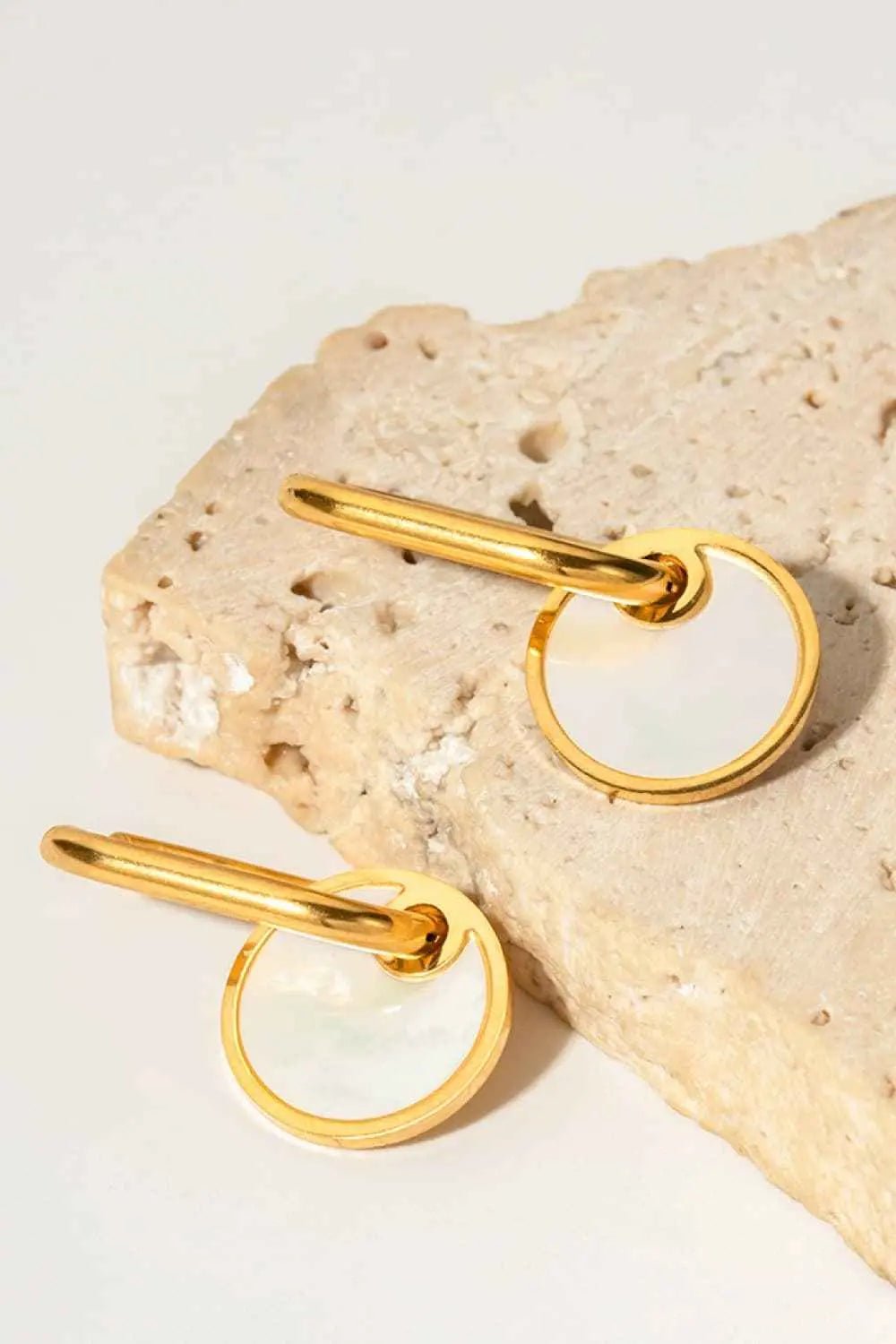 Copper White Mother - Of - Pearl Drop Earrings - SmileBen