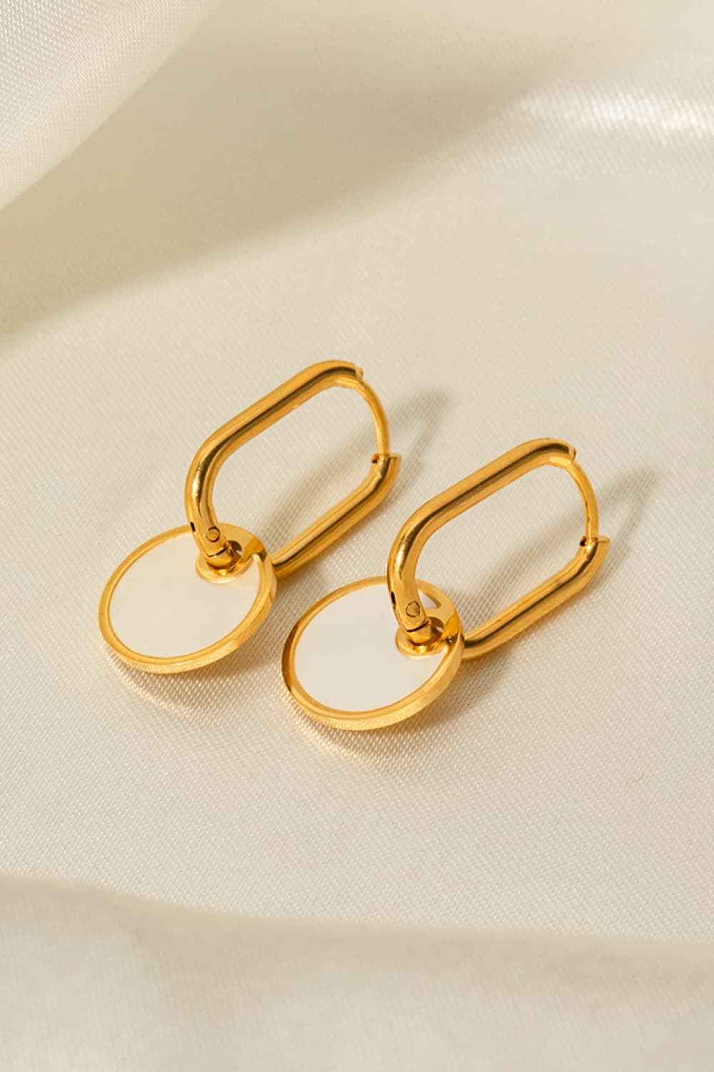 Copper White Mother - Of - Pearl Drop Earrings - SmileBen