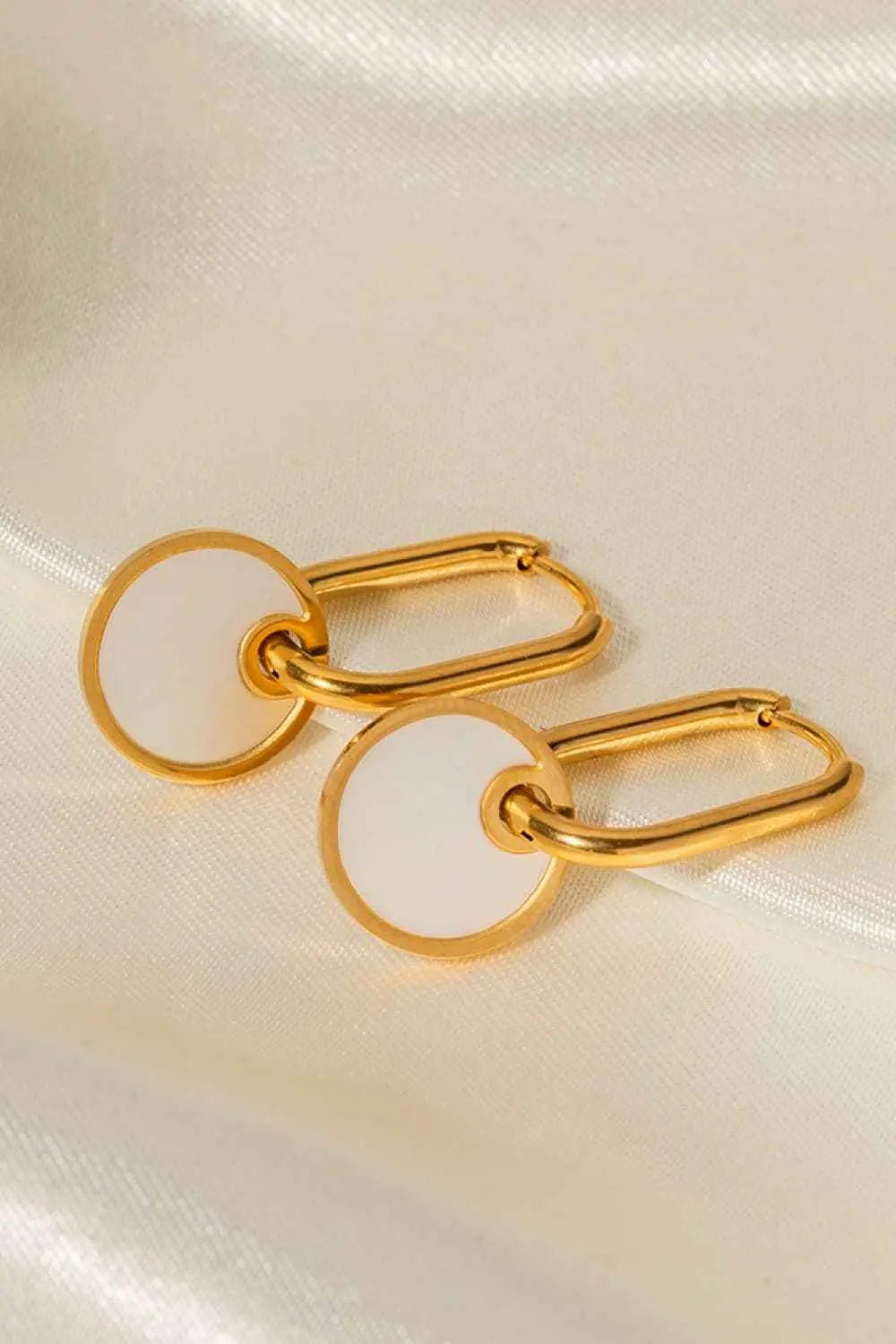 Copper White Mother - Of - Pearl Drop Earrings - SmileBen