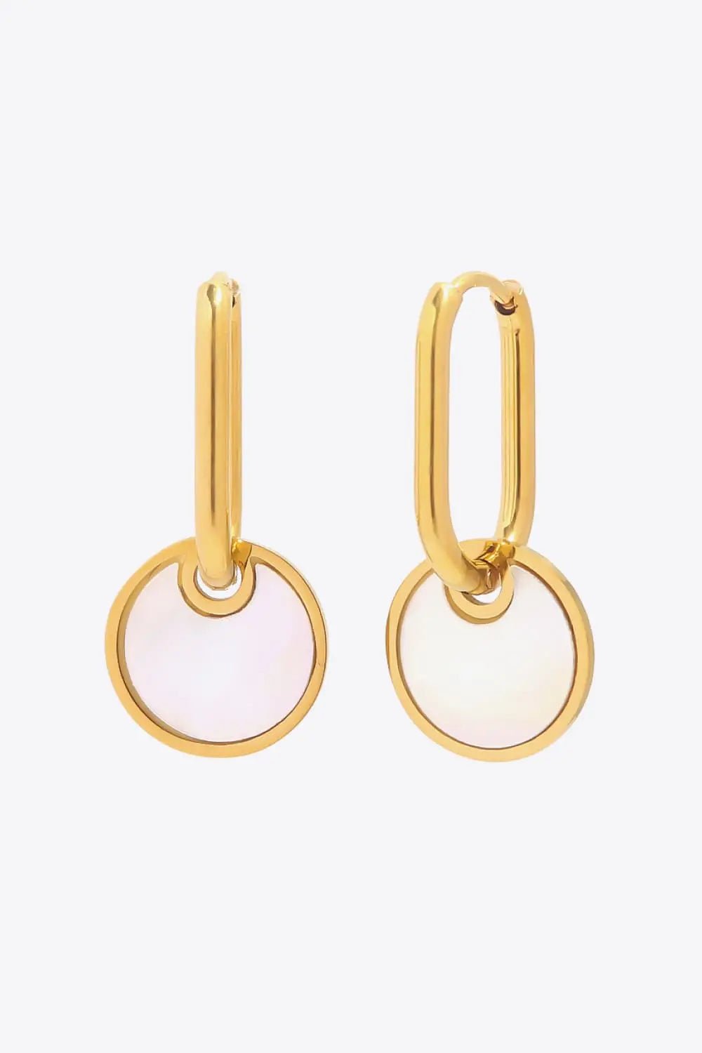 Copper White Mother - Of - Pearl Drop Earrings - SmileBen