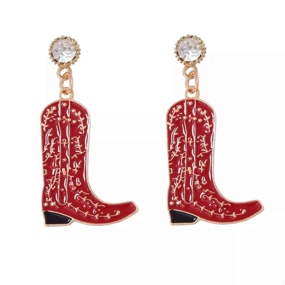 Cowboy Boot Dangle Earrings - SmileBen