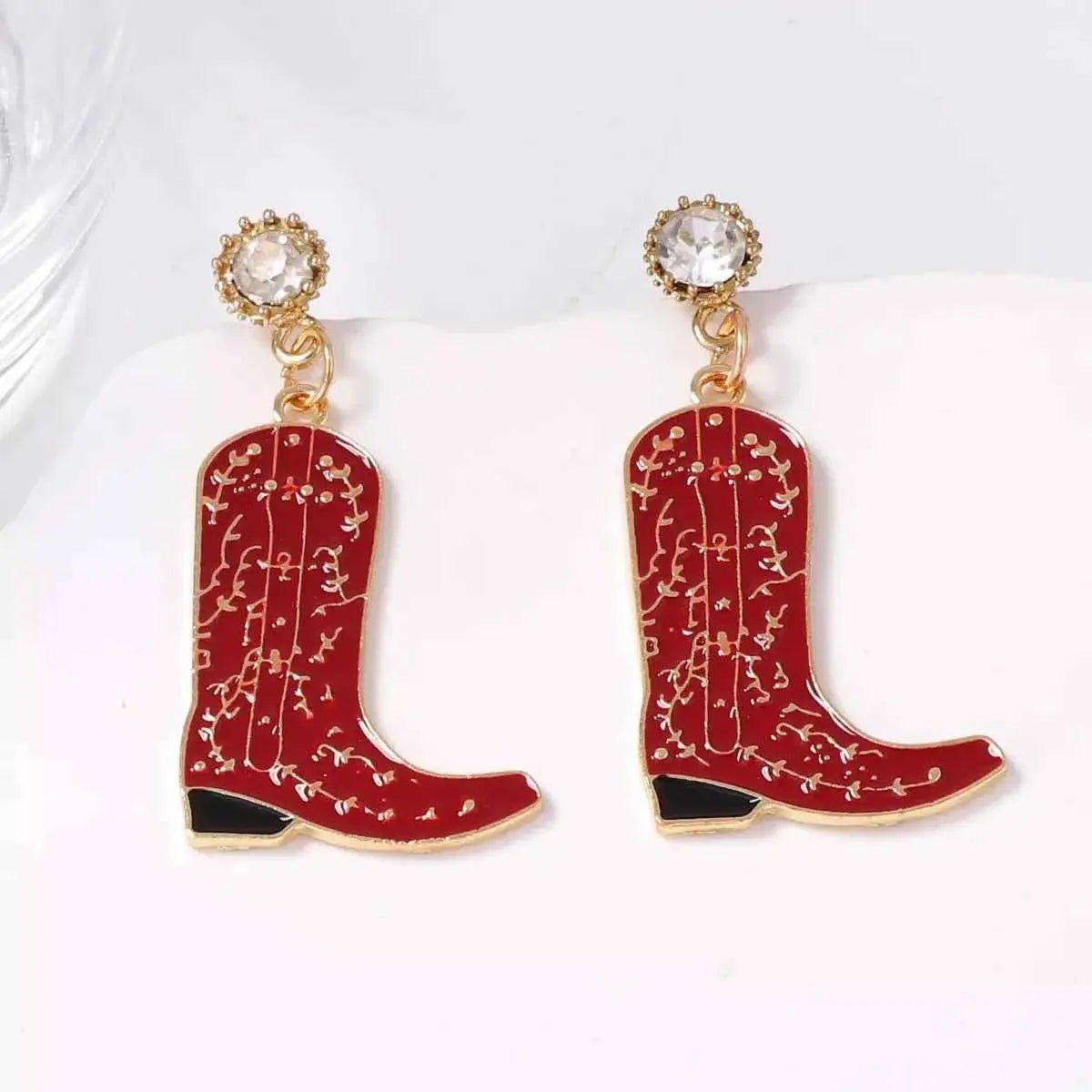 Cowboy Boot Dangle Earrings - SmileBen