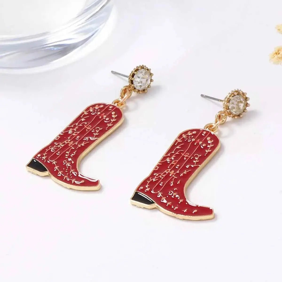 Cowboy Boot Dangle Earrings - SmileBen