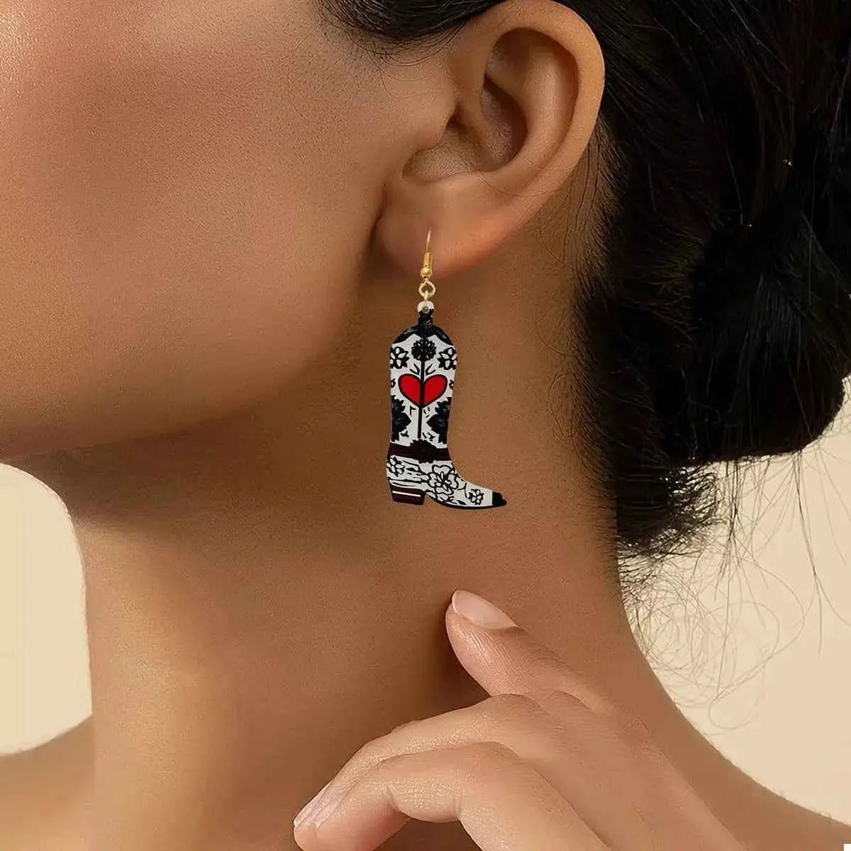 Cowboy Boot Dangle Earrings - SmileBen