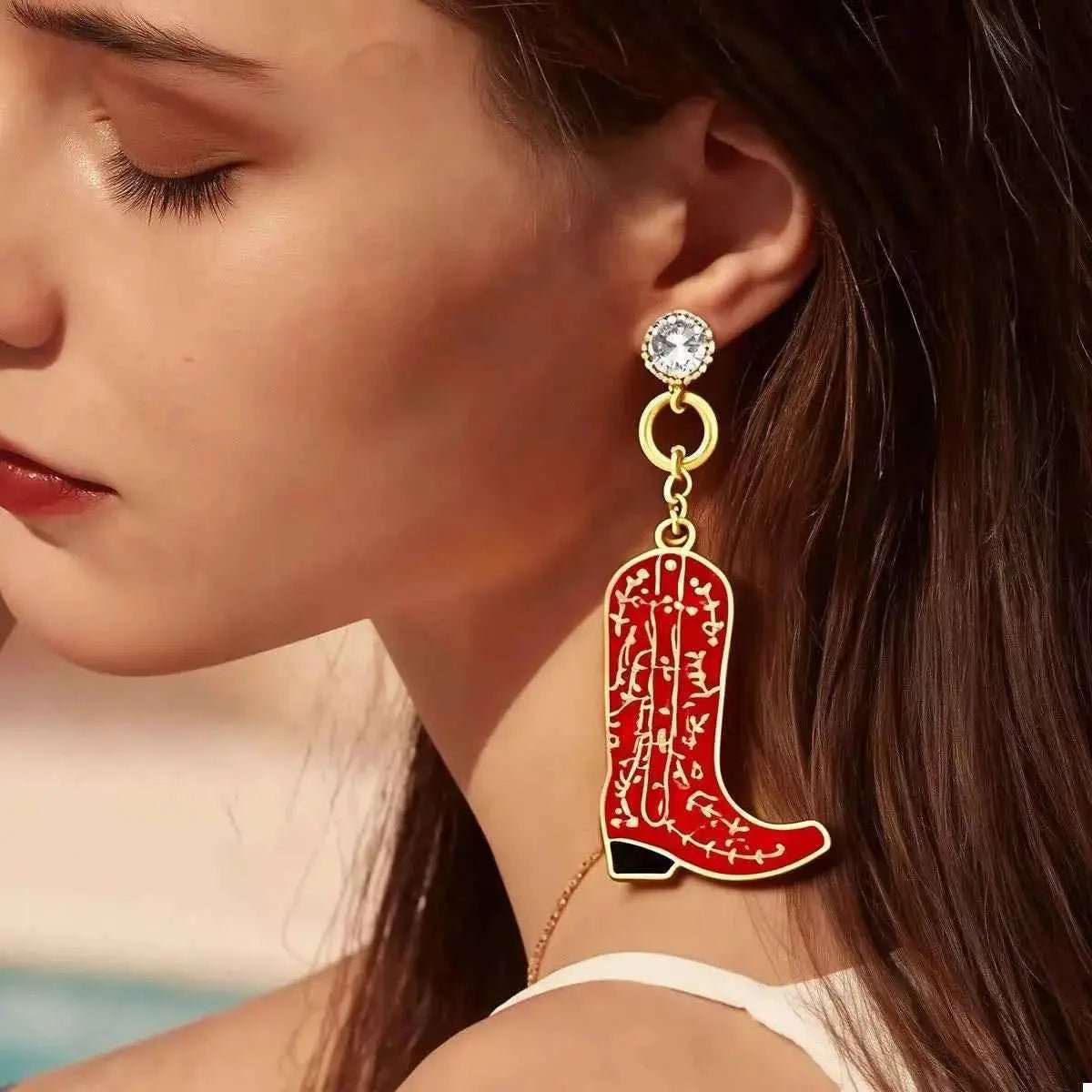 Cowboy Boot Dangle Earrings - SmileBen