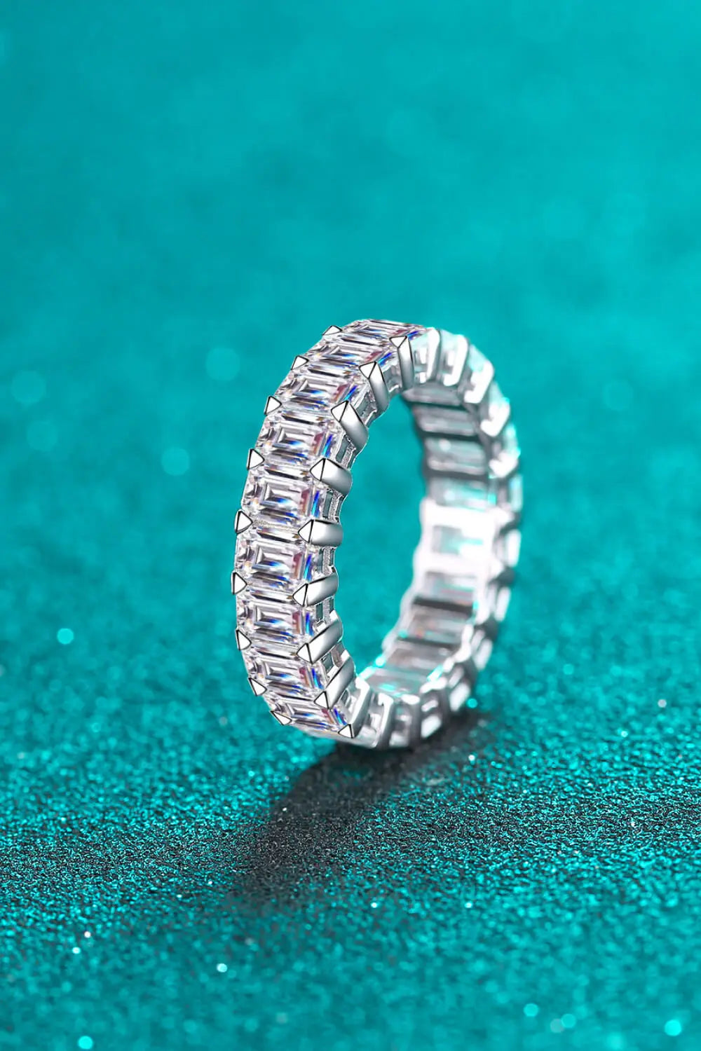 10.5 Carat Moissanite Rhodium-Plated Ring - SmileBen