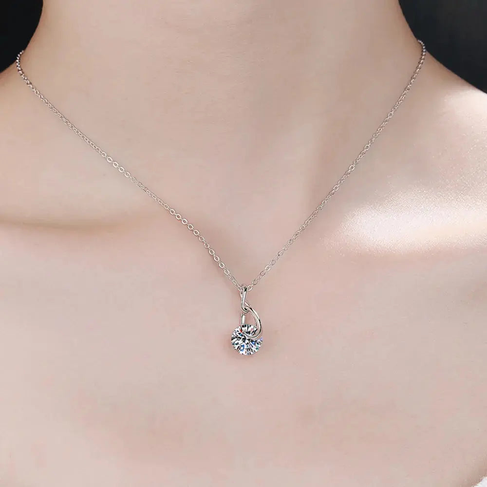 2 Carat Moissanite 925 Sterling Silver Necklace - SmileBen