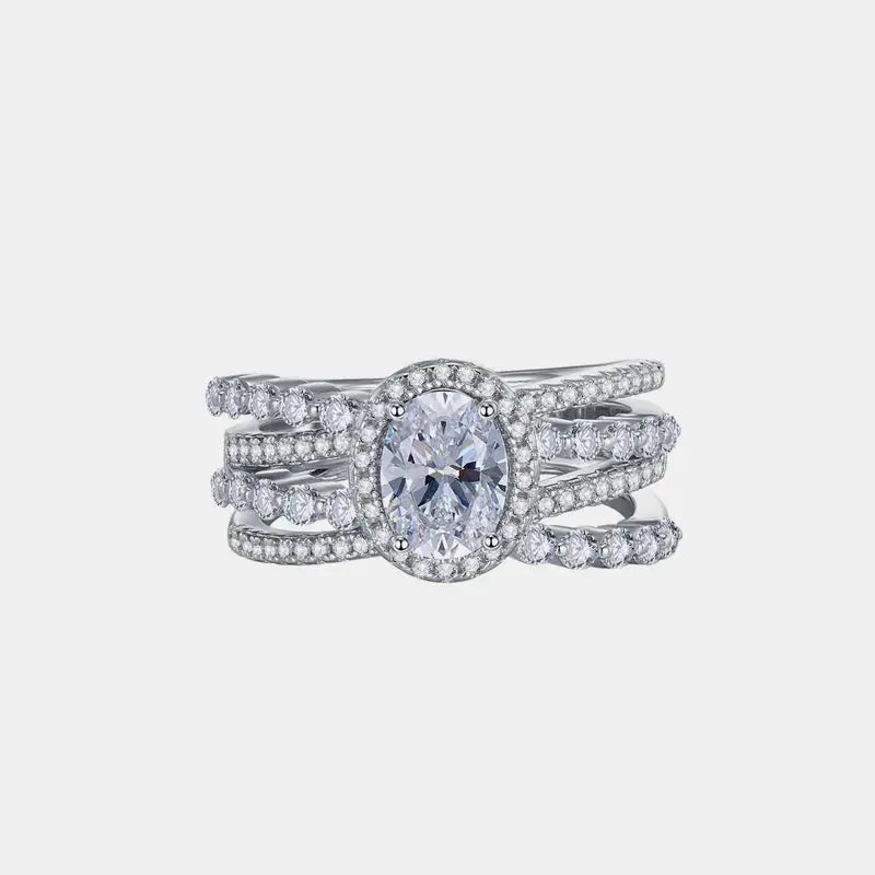 3 Carat Moissanite 925 Sterling Silver Layered Ring - SmileBen