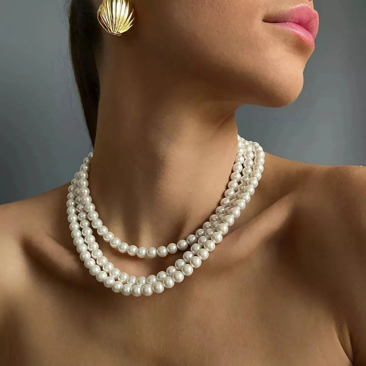 Three-Layered Pearl Necklace - SmileBen