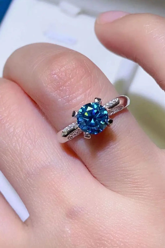 1 Carat Moissanite 4-Prong Ring - SmileBen