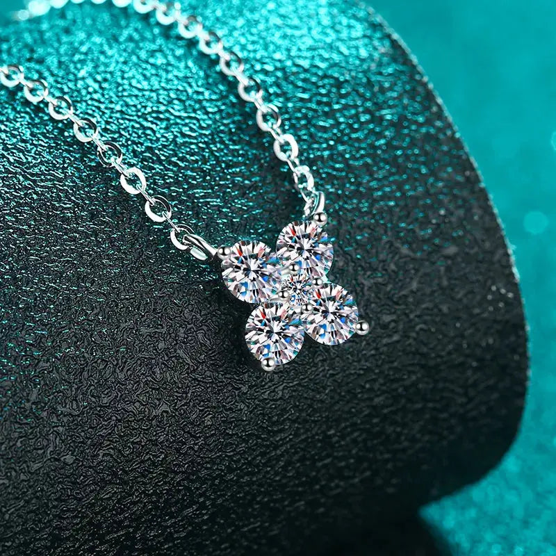 1.26 Carat Moissanite 925 Sterling Silver Geometric Shape Pendant Necklace - SmileBen
