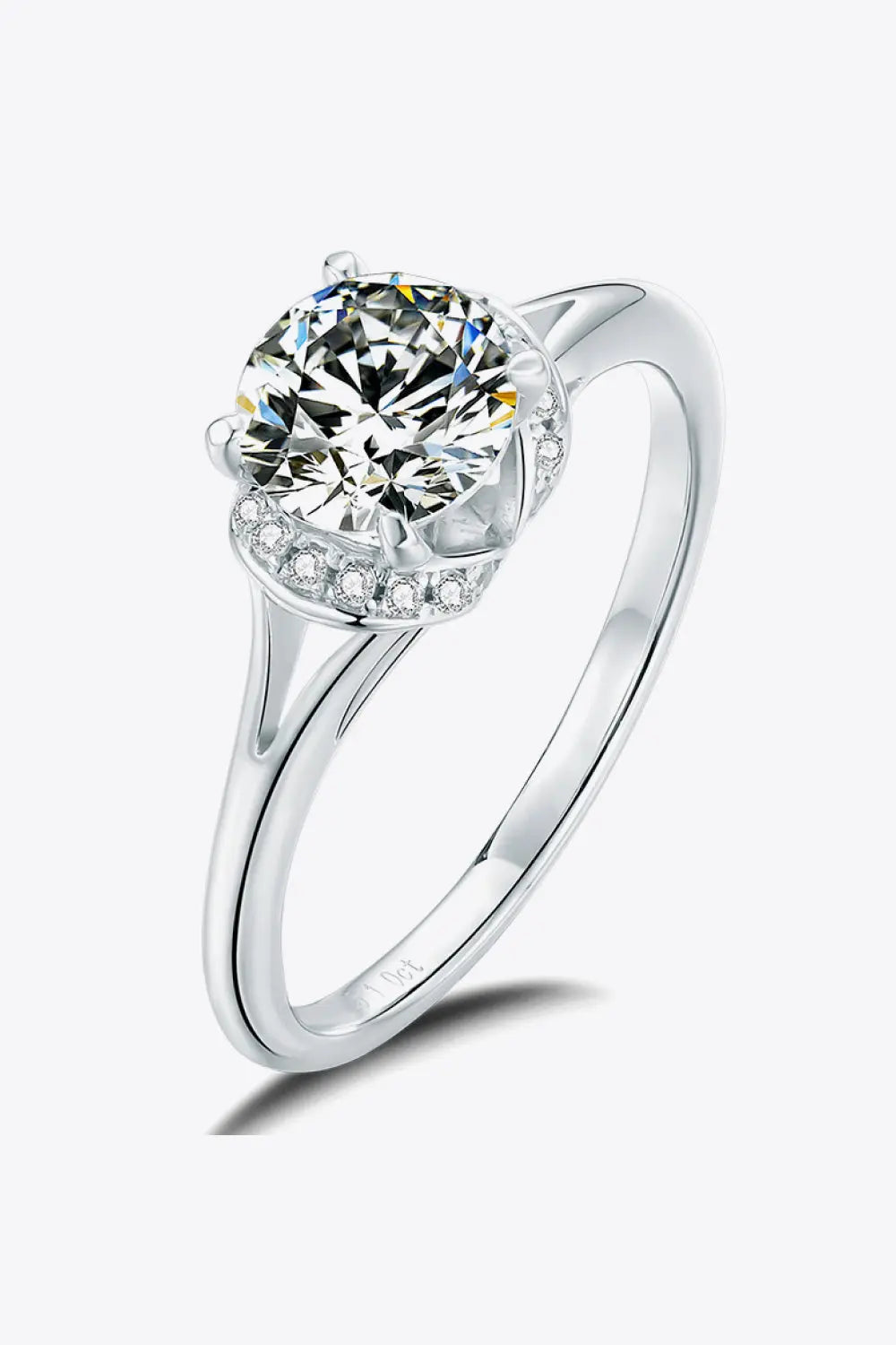 1 Carat Moissanite Split Shank Ring - SmileBen
