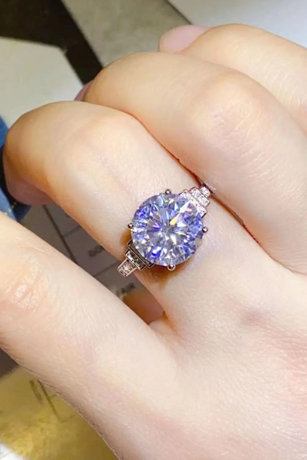 5 Carat Moissanite 925 Sterling Silver Ring - SmileBen