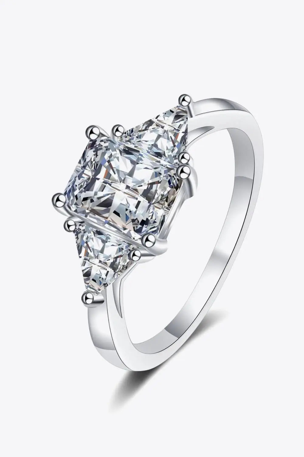 3 Carat Moissanite 925 Sterling Silver Rhodium-Plated Ring - SmileBen