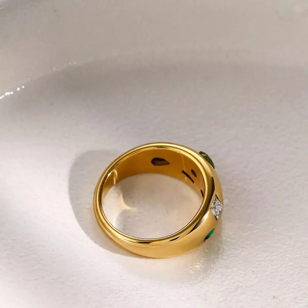 18K Gold-Plated Colorful Zircon Ring - SmileBen