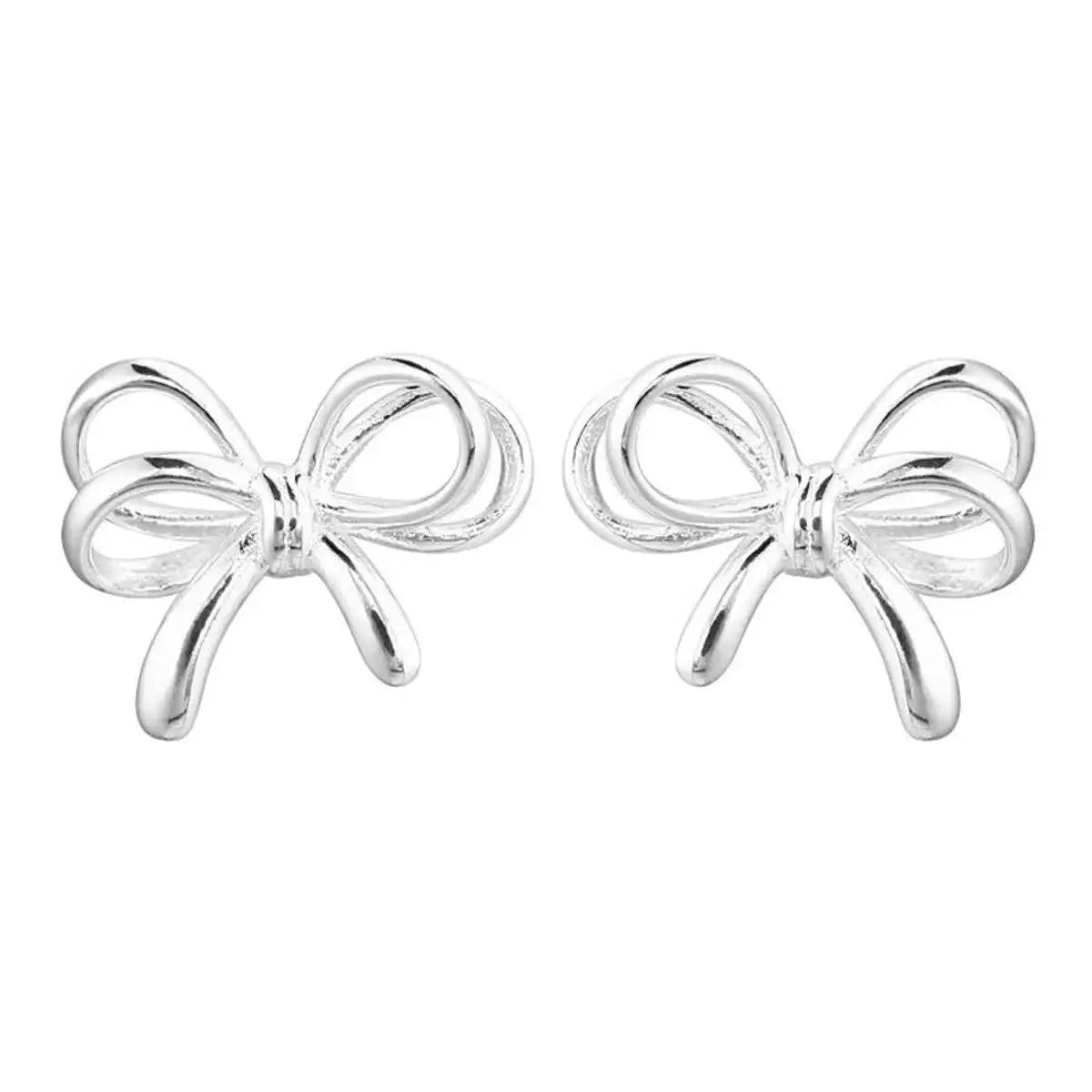 925 Sterling Silver Bow Earrings