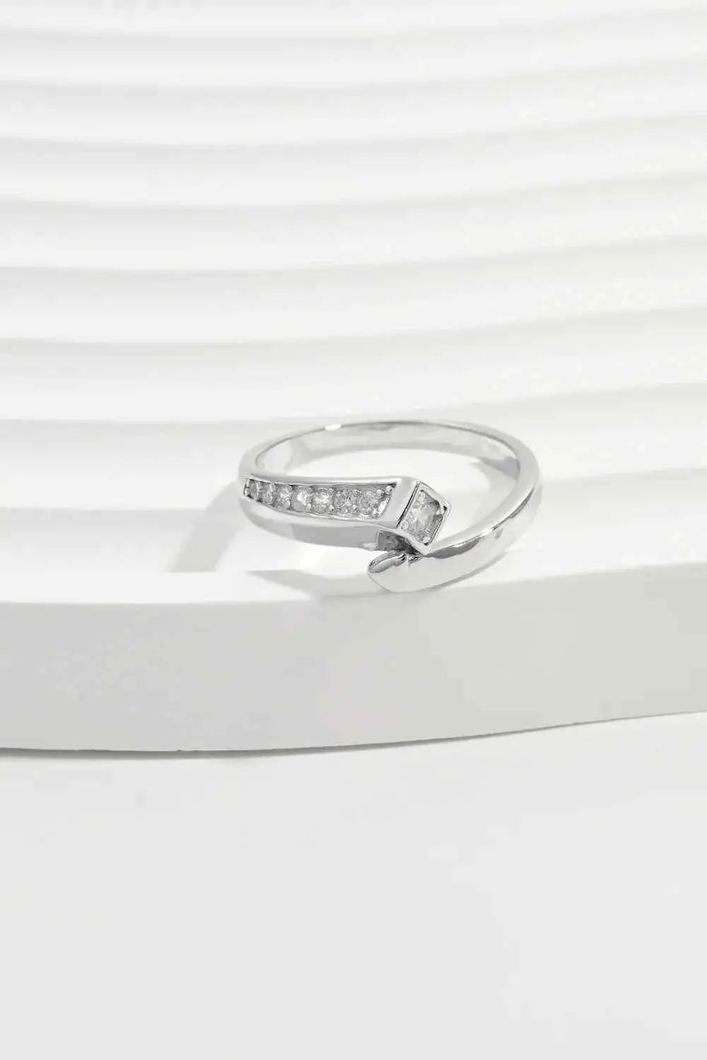 925 Sterling Silver Inlaid Zircon Ring