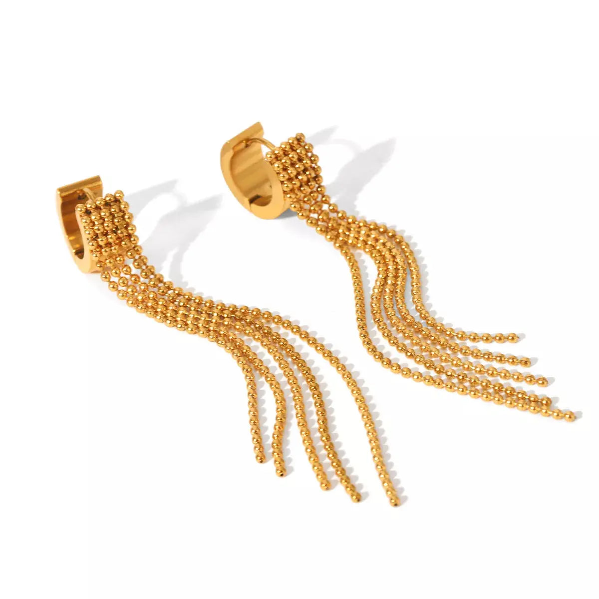 18K Gold-Plated Tassel Chain Earrings - SmileBen