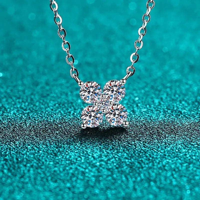 1.26 Carat Moissanite 925 Sterling Silver Geometric Shape Pendant Necklace - SmileBen